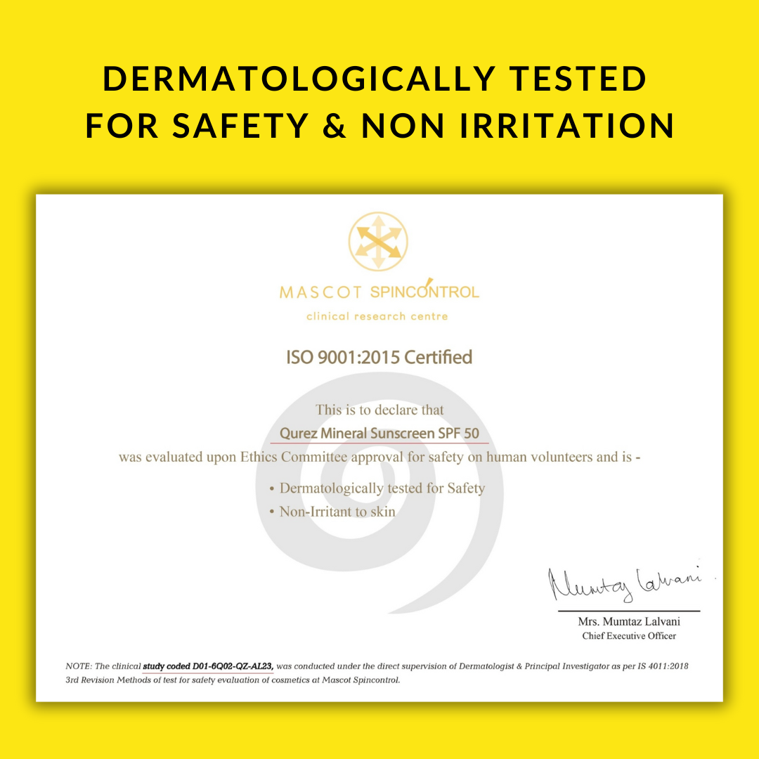 100% Mineral Sunscreen | SPF 50 PA+++ & Water Resistant| Great for Sports | Pregnancy Safe