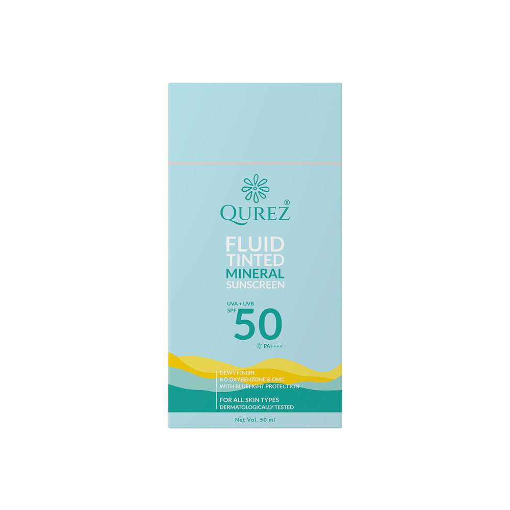 Qurez Fluid Tinted Mineral Sunscreen SPF 50 PA++++ (Pre Order) Dispatch will start from 13th May