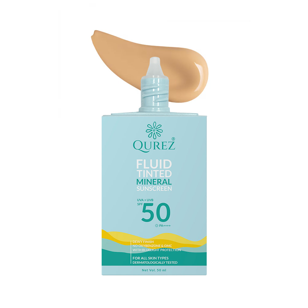 Qurez Fluid Tinted Mineral Sunscreen SPF 50 PA++++ (Pre Order) Dispatch will start from 13th May