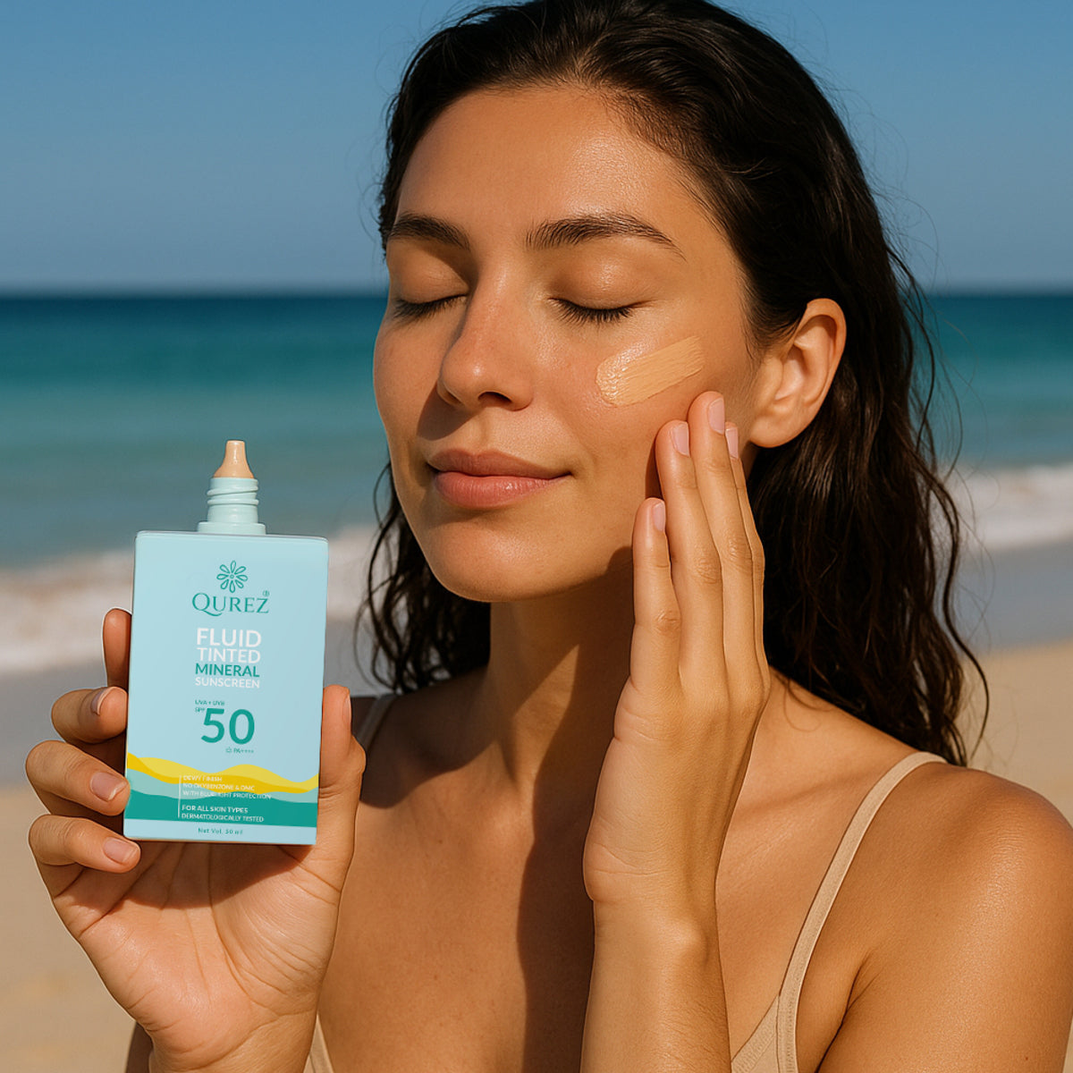 Qurez Fluid Tinted Mineral Sunscreen SPF 50 PA++++ (Pre Order) Dispatch will start from 13th May