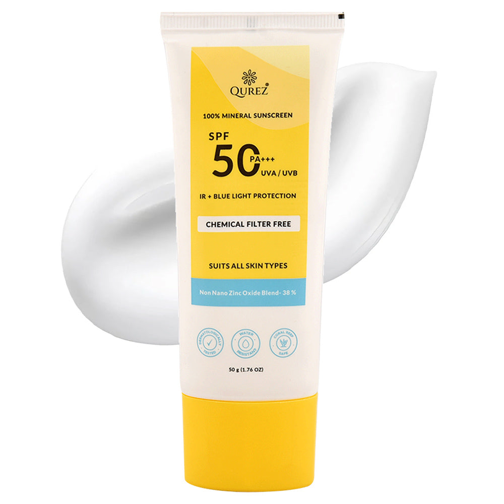 100% Mineral Sunscreen | SPF 50 PA+++ & Water Resistant| Great for Spo ...