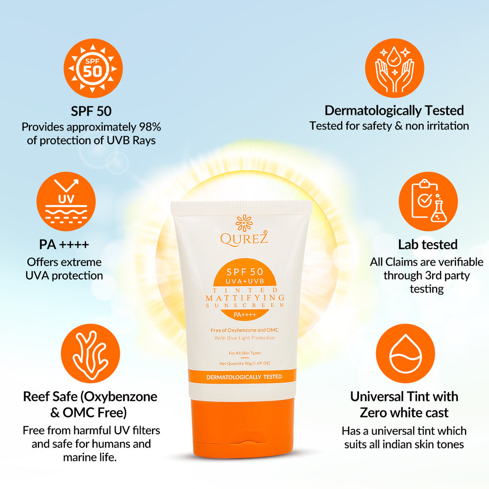 Mattifying Tinted Sunscreen  SPF 50 PA++++ | Oxybenzone & OMC Free