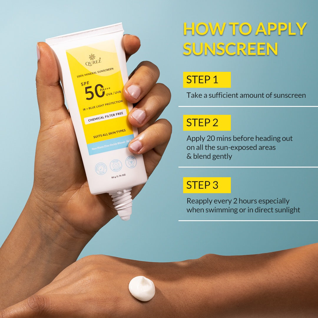 Water Risistant Sunscreen 100% Mineral Sunscreen | SPF 50 PA+++ & Water Resistant – Qurez
