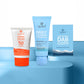 Qurez Acne-Safe Daily Protection Combo | Mattifying Tinted Sunscreen SPF 50 + Clearing Face Wash + Gentle Dab Cloth