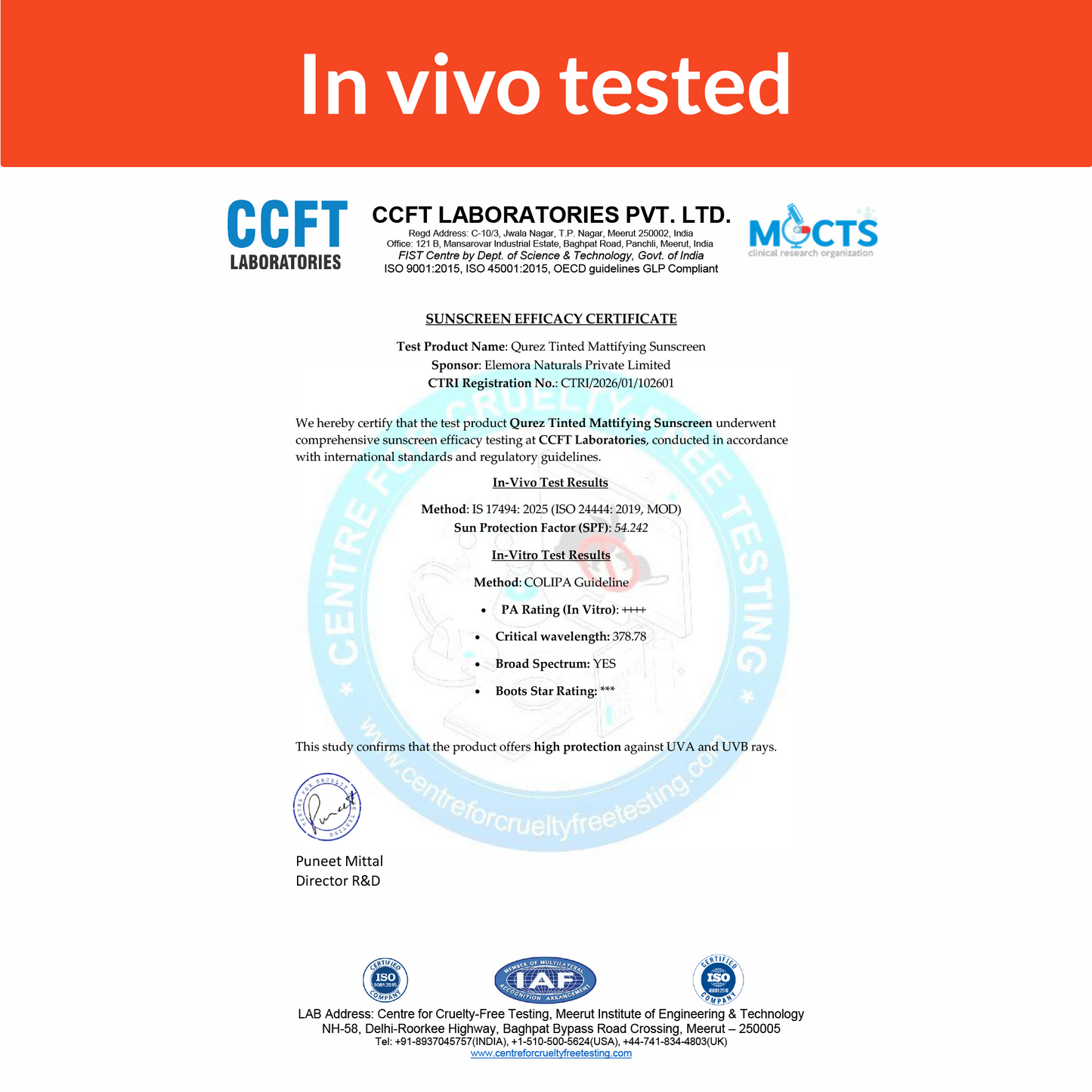 Mattifying Tinted Sunscreen  SPF 50 PA++++ | Oxybenzone & OMC Free (The OG) In Vivo Tested