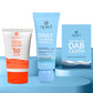 Qurez Acne-Safe Daily Protection Combo | Mattifying Tinted Sunscreen SPF 50 + Clearing Face Wash + Gentle Dab Cloth